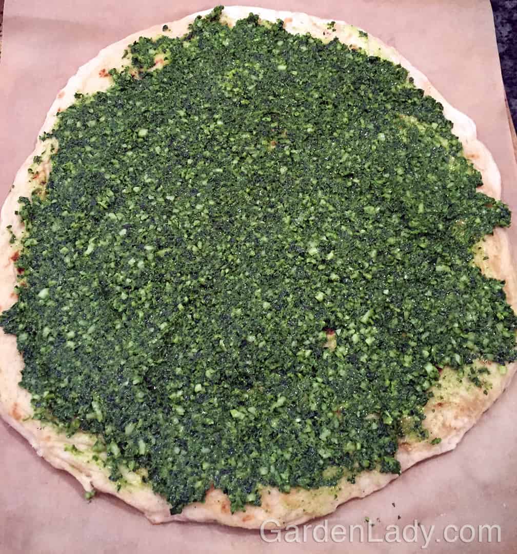 Mixed Greens Pesto Pizza
